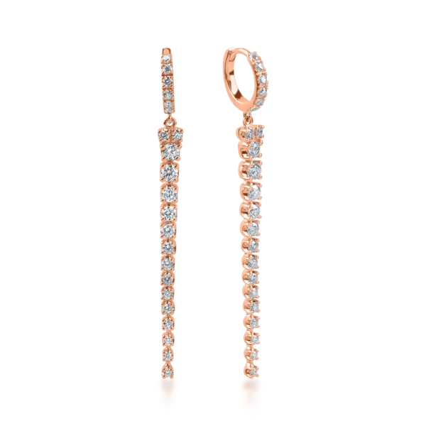 Cercei din aur roz cu diamante de 1.06ct