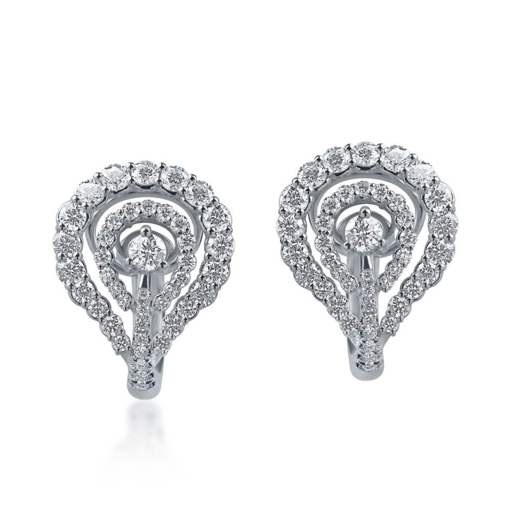 Cercei din aur alb cu diamante de 2.36ct - imagine 2