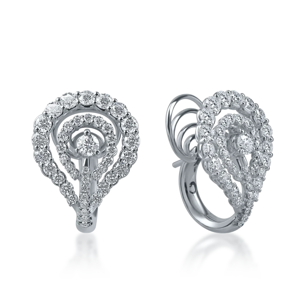 Cercei din aur alb cu diamante de 2.36ct