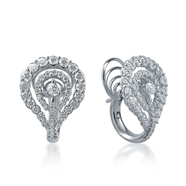 Cercei din aur alb cu diamante de 2.36ct
