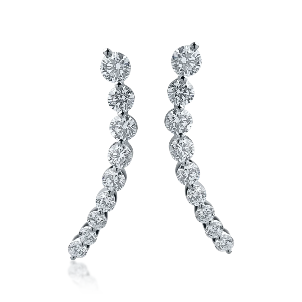 Cercei din aur alb cu diamante de 1.04ct - imagine 2