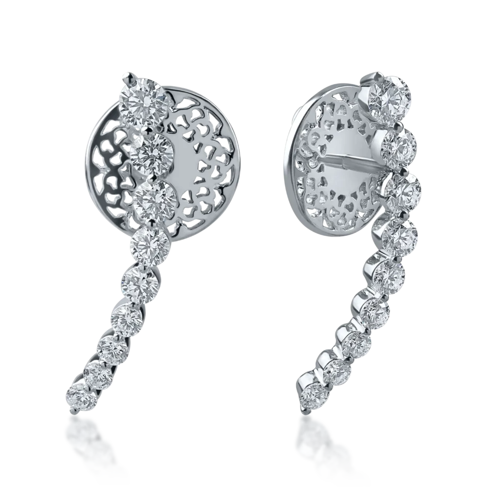 Cercei din aur alb cu diamante de 1.04ct