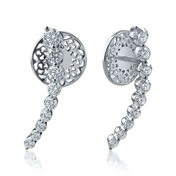 Cercei din aur alb cu diamante de 1.04ct