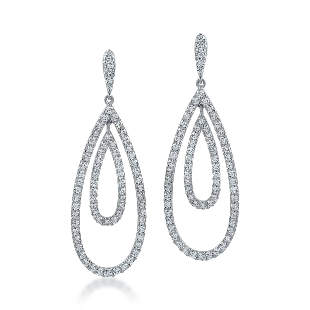 Cercei din aur alb cu diamante de 2.7ct - imagine 2