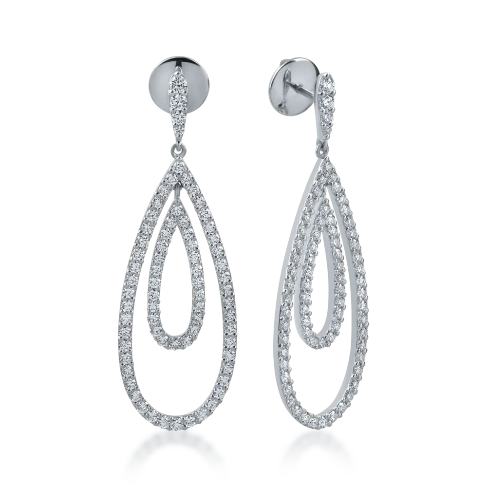 Cercei din aur alb cu diamante de 2.7ct