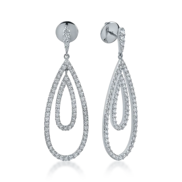 Cercei din aur alb cu diamante de 2.7ct