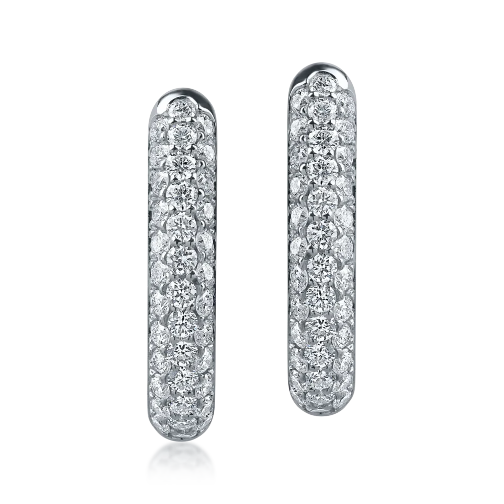 Cercei din aur alb cu diamante de 0.84ct - imagine 2