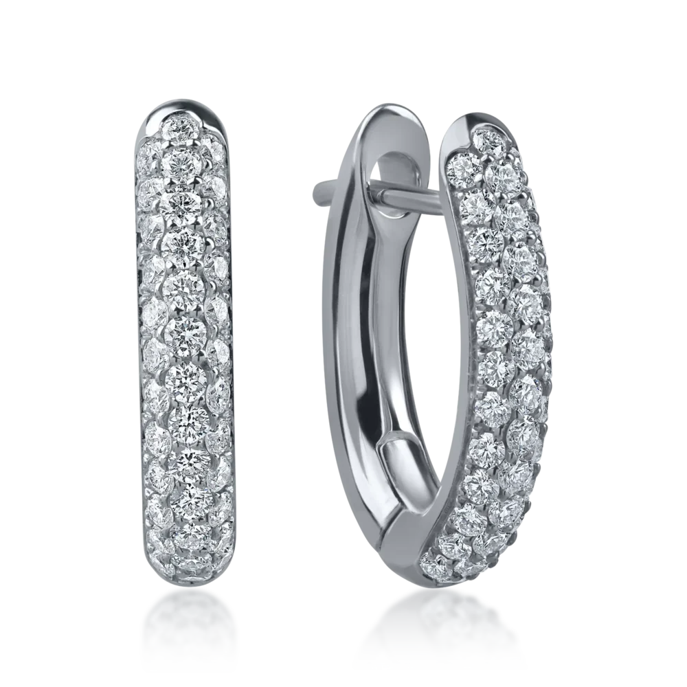 Cercei din aur alb cu diamante de 0.84ct