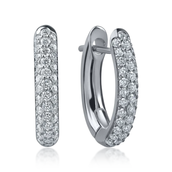 Cercei din aur alb cu diamante de 0.84ct