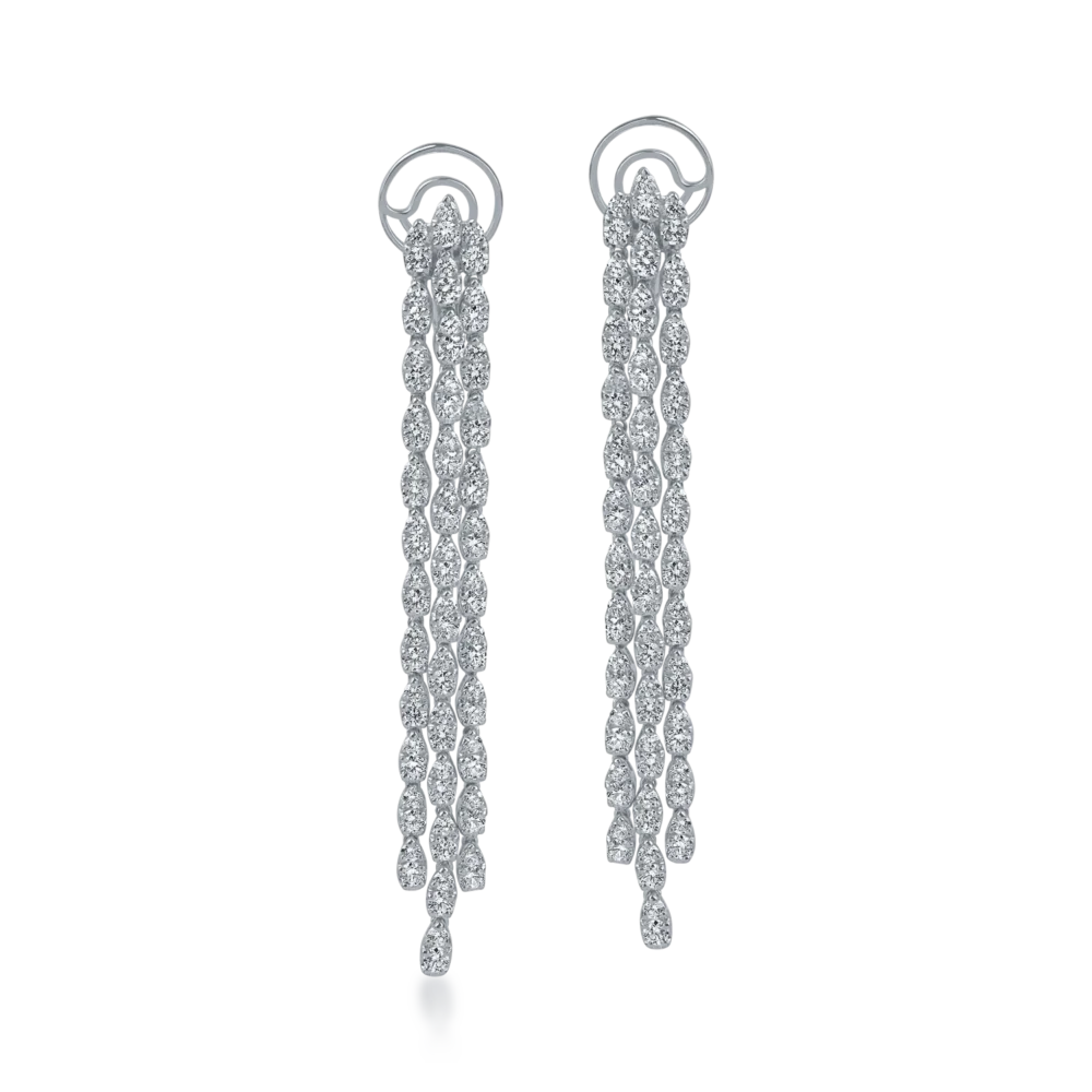 Cercei din aur alb cu diamante de 3.8ct - imagine 2