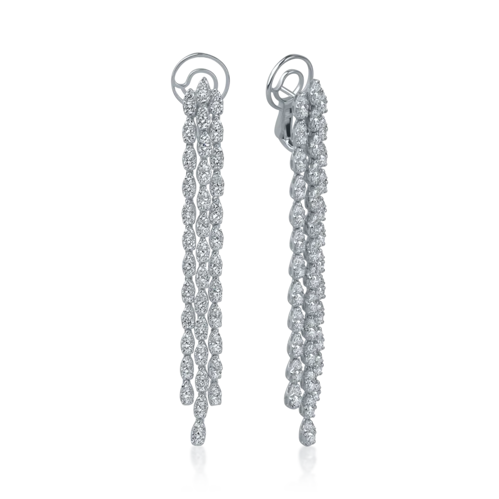 Cercei din aur alb cu diamante de 3.8ct