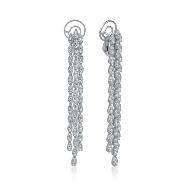 Cercei din aur alb cu diamante de 3.8ct