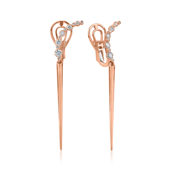 Cercei din aur roz cu diamante de 0.5ct