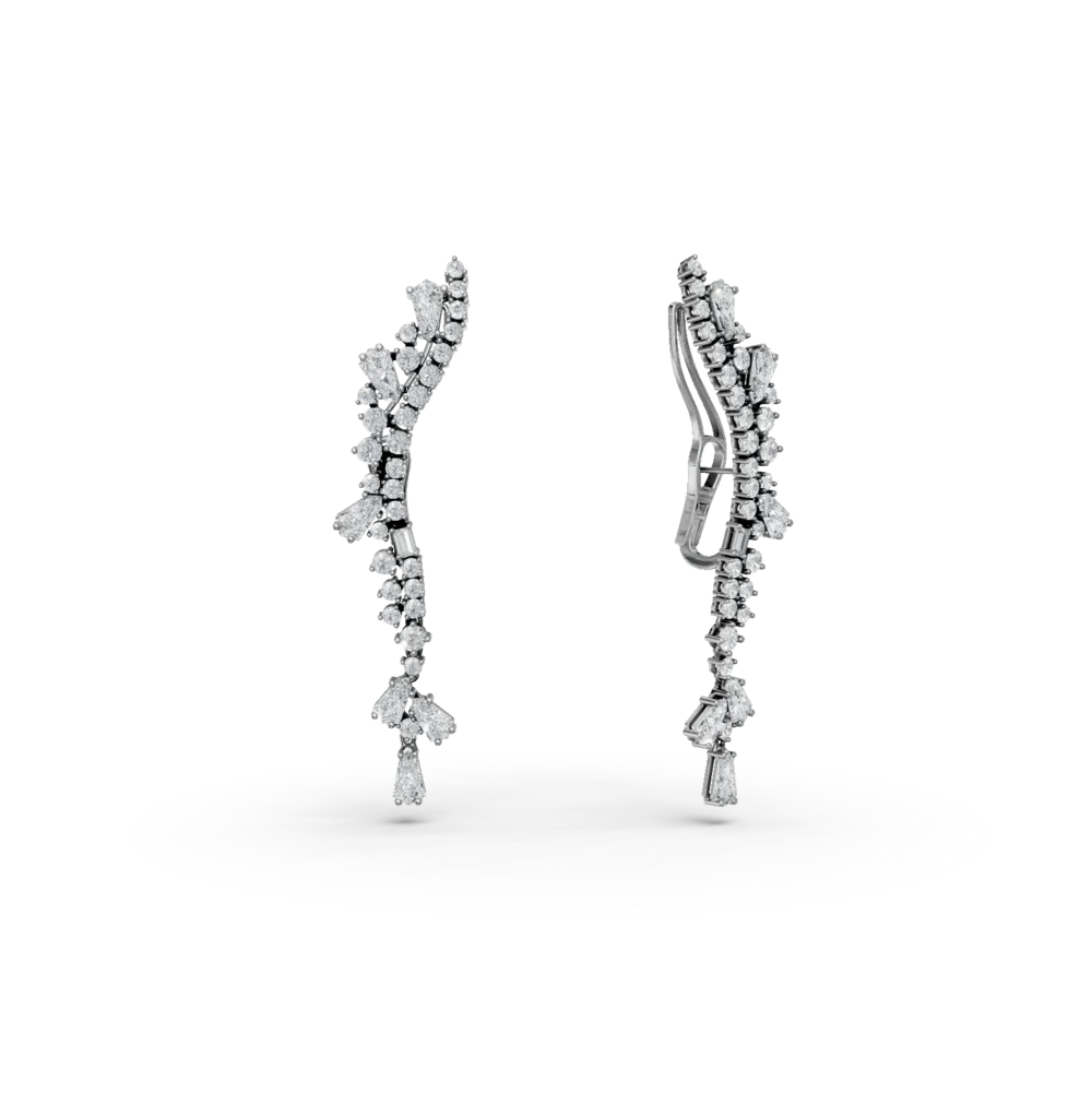 Cercei din aur alb cu diamante de 6.32ct