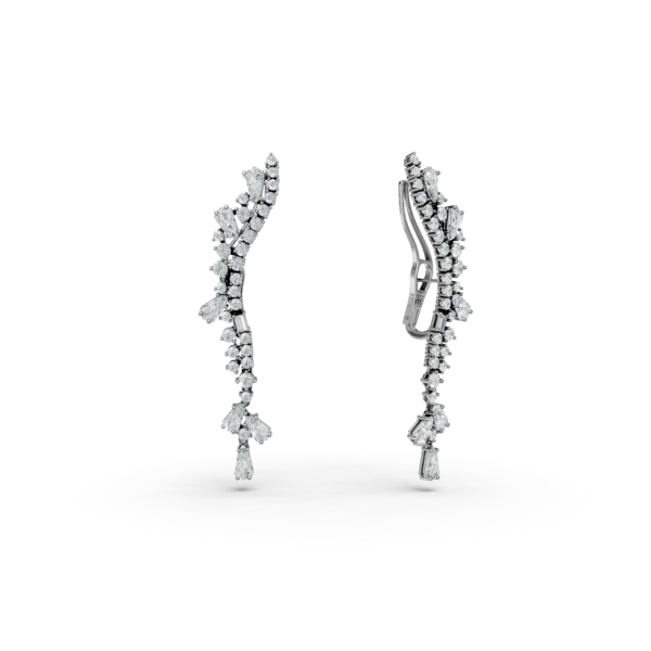 Cercei din aur alb cu diamante de 6.32ct