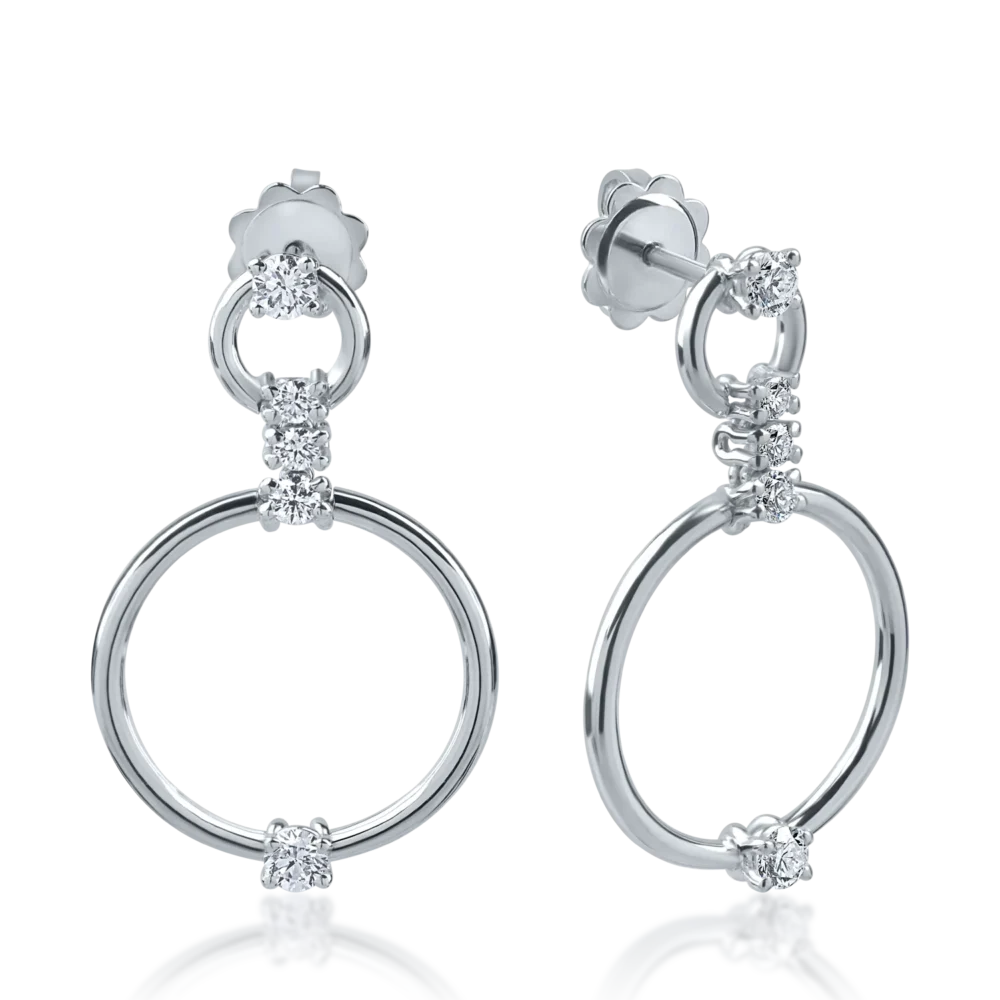 Cercei din aur alb cu diamante de 0.76ct
