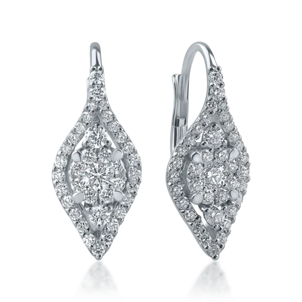 Cercei din aur alb cu diamante de 0.96ct