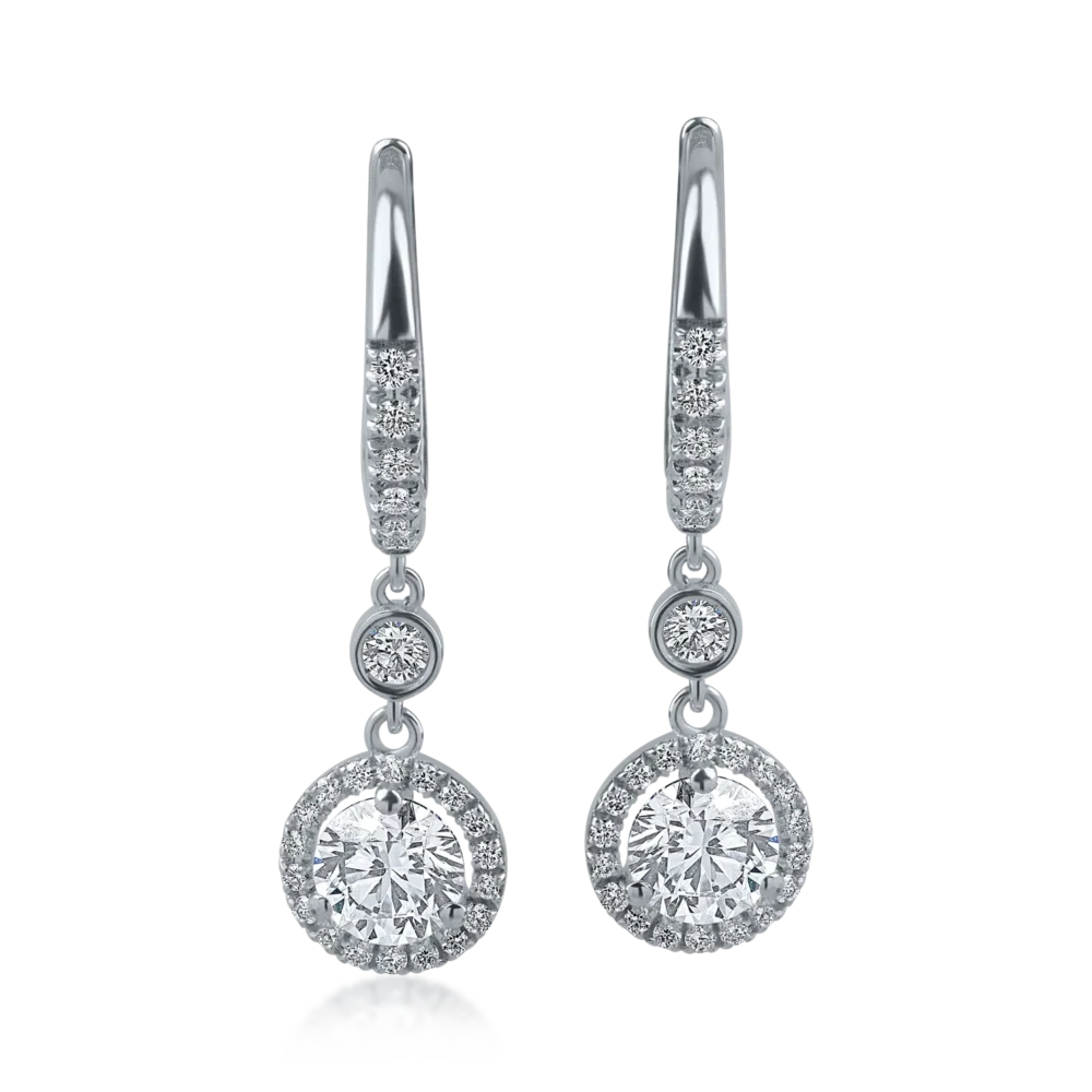 Cercei din aur alb cu diamante de 1.34ct - imagine 2