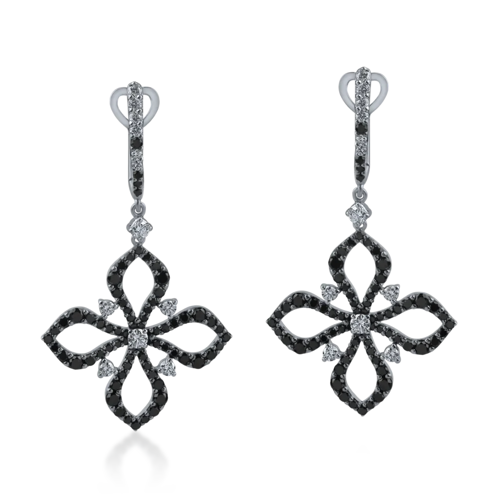 Cercei din aur negru cu diamante de 2.53ct - imagine 2