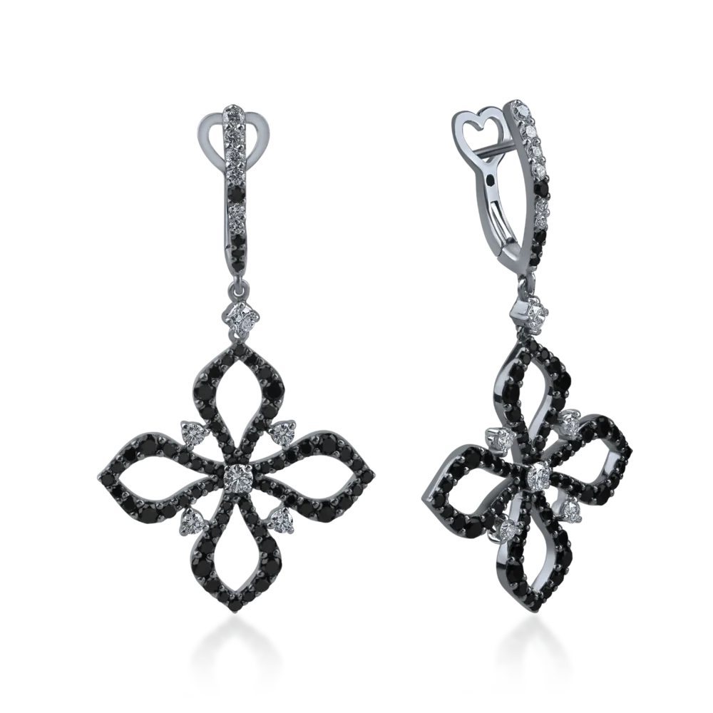 Cercei din aur negru cu diamante de 2.53ct