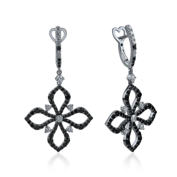 Cercei din aur negru cu diamante de 2.53ct