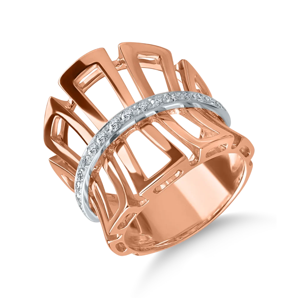 Inel din aur roz cu diamante de 0.27ct