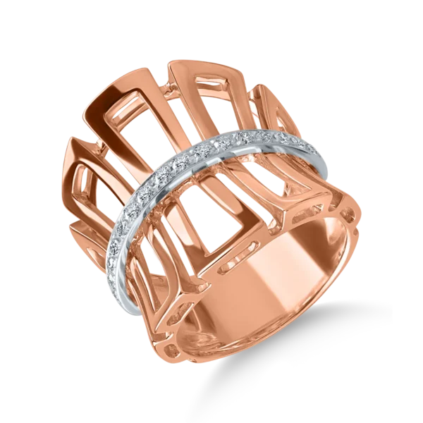 Inel din aur roz cu diamante de 0.27ct