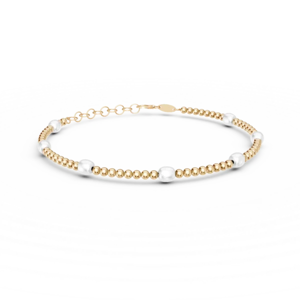 Bratara din aur galben cu perle naturale