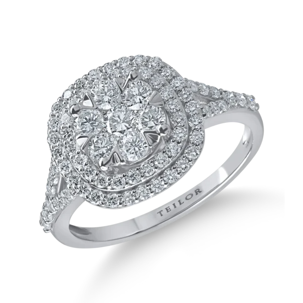 Inel din aur alb cu diamante de 1ct