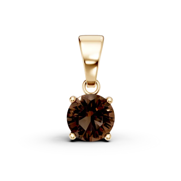 Pandantiv din aur galben cu quartz fumuriu de 0.8ct