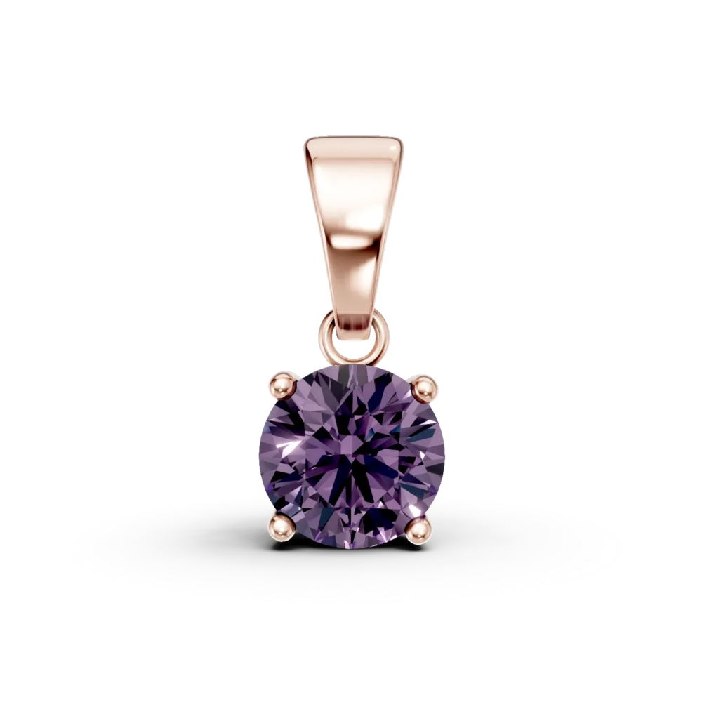 Pandantiv din aur roz cu ametist de 0.8ct