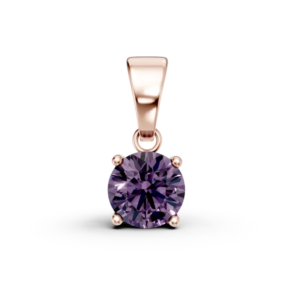 Pandantiv din aur roz cu ametist de 0.8ct