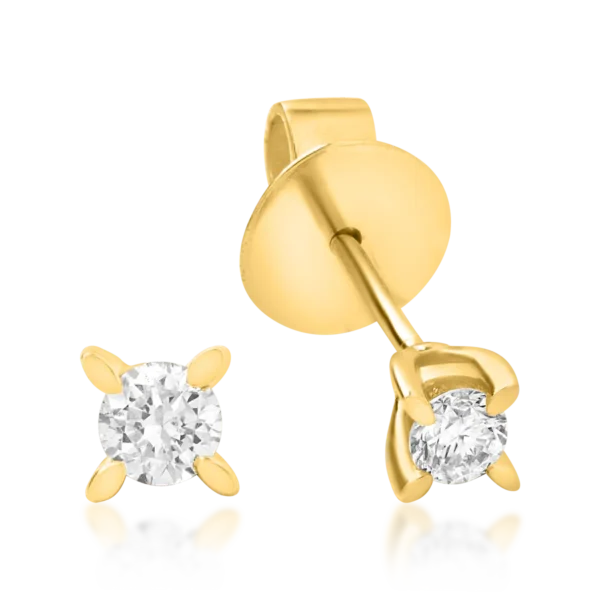 Cercei din aur galben cu diamante solitaire de 0.5ct