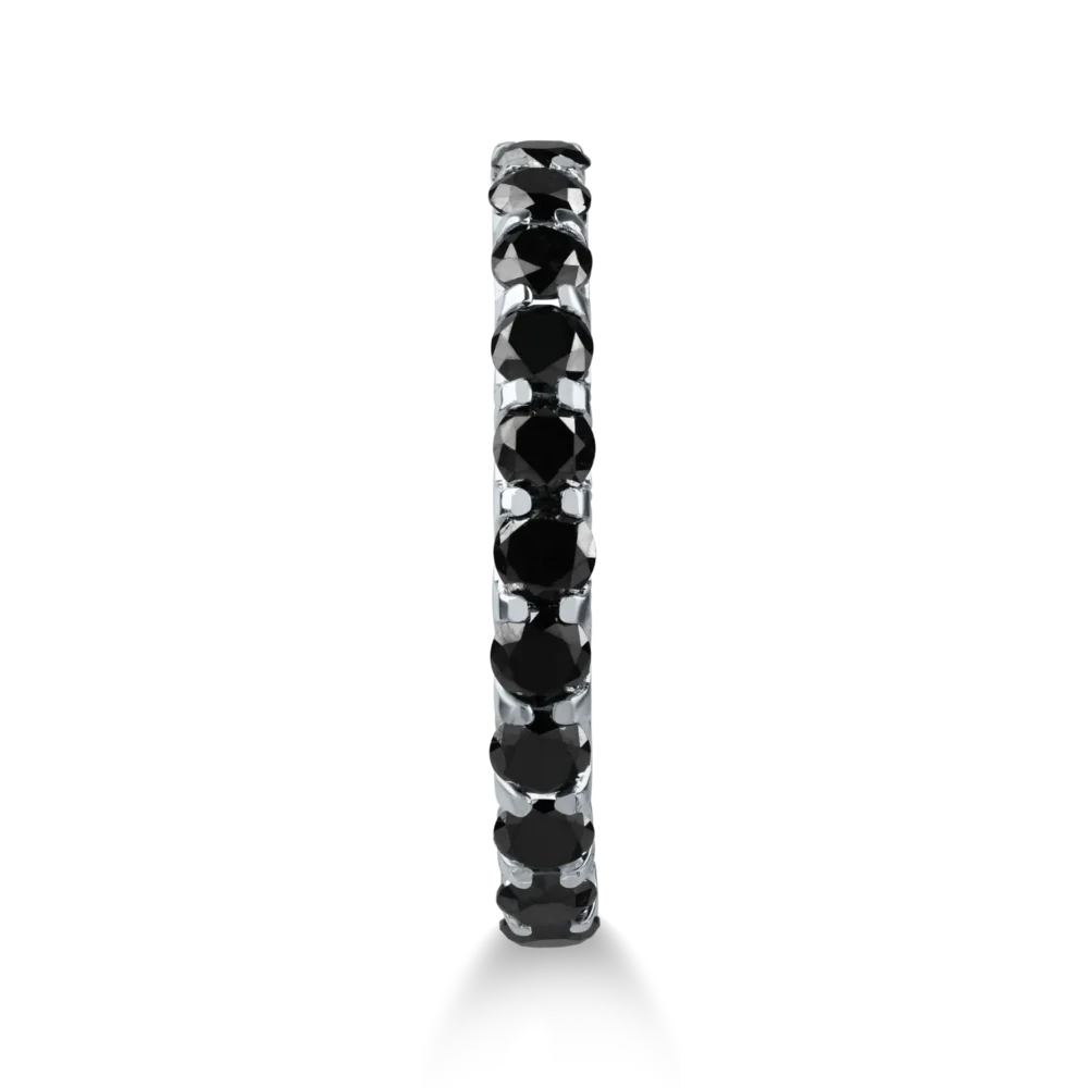 Inel eternity din aur alb cu diamante negre de 2.3ct - imagine 2
