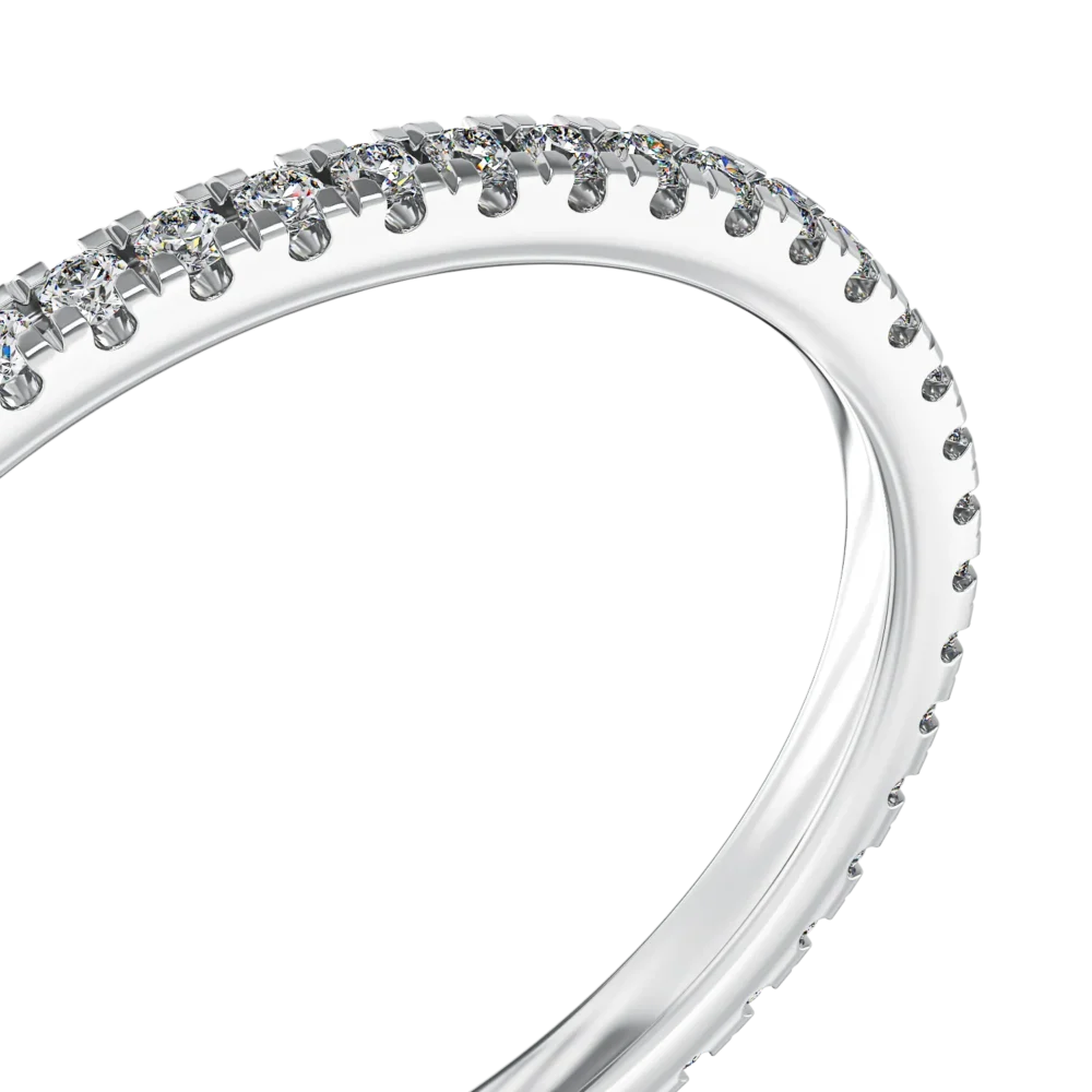 Inel eternity din aur alb cu diamante de 0.2ct - imagine 4