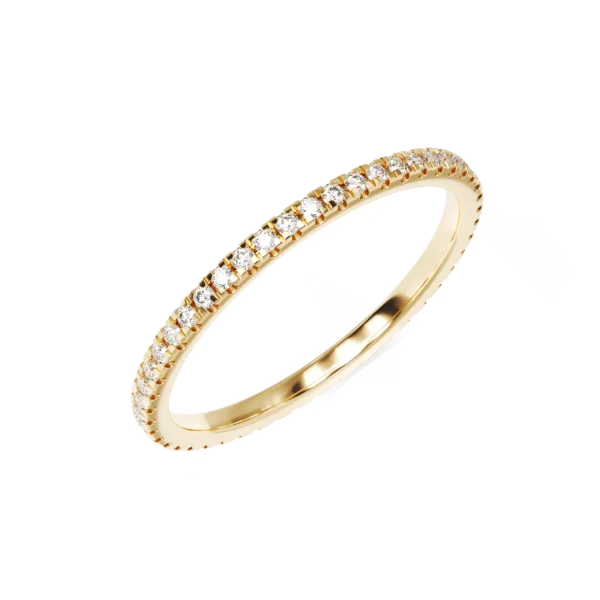 Inel eternity din aur galben cu diamante de 0.2ct