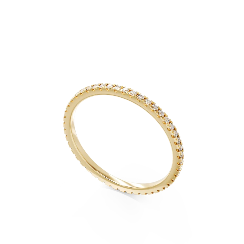 Inel eternity din aur galben cu diamante de 0.2ct - imagine 2