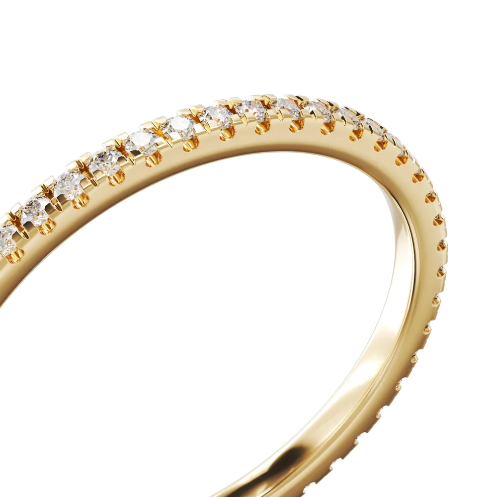 Inel eternity din aur galben cu diamante de 0.2ct - imagine 4