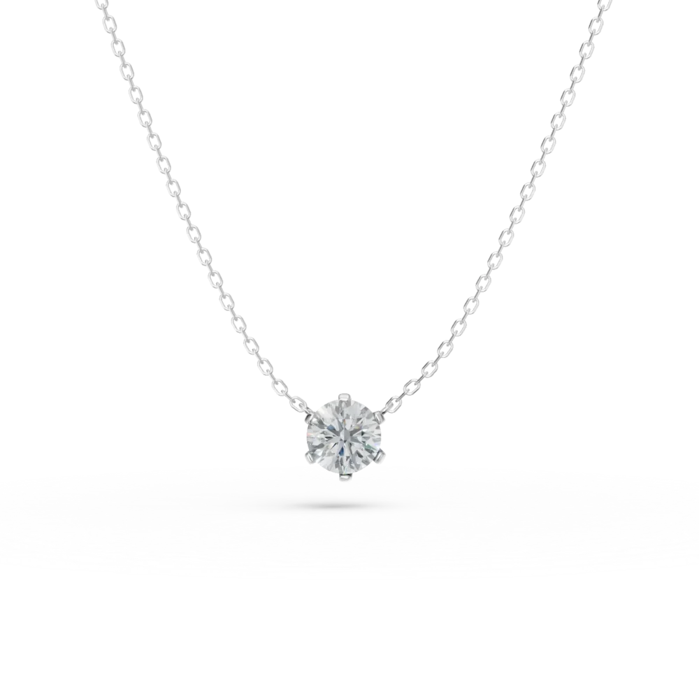 Lant din aur alb cu pandantiv cu un diamant de 0.2ct