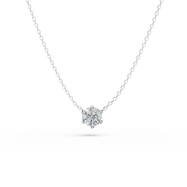 Lant din aur alb cu pandantiv cu un diamant de 0.2ct