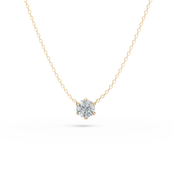 Lant din aur galben cu pandantiv cu un diamant de 0.2ct