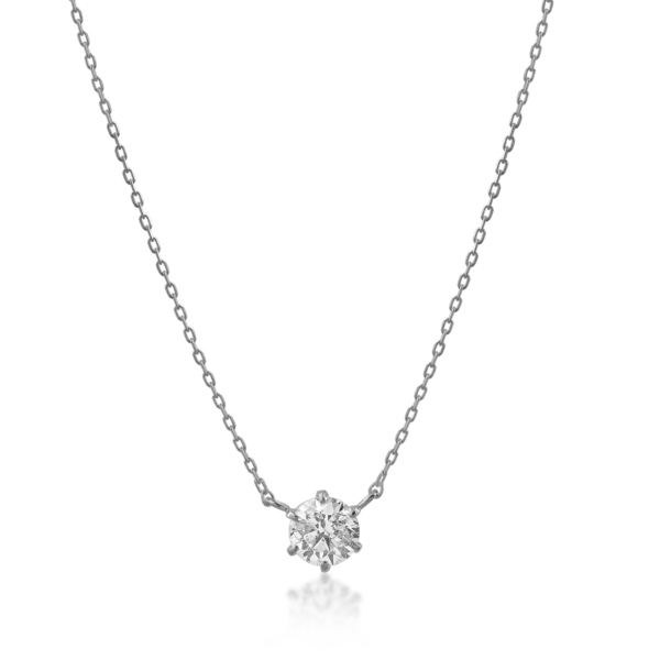 Lant din aur alb cu pandantiv cu un diamant de 0.4ct