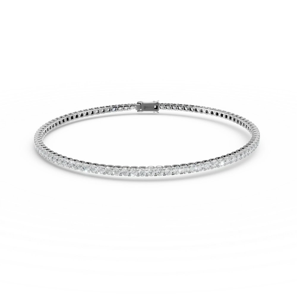 Bratara tennis din aur alb cu diamante de 3ct