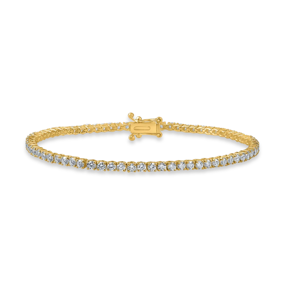 Bratara tennis din aur galben cu diamante de 3ct