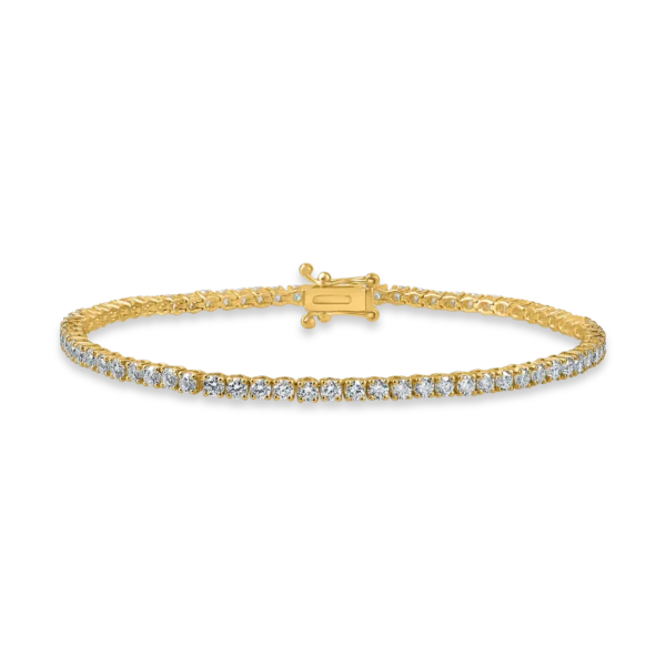 Bratara tennis din aur galben cu diamante de 3ct
