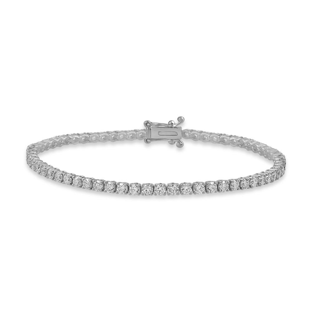 Bratara tennis din aur alb cu diamante de 4ct