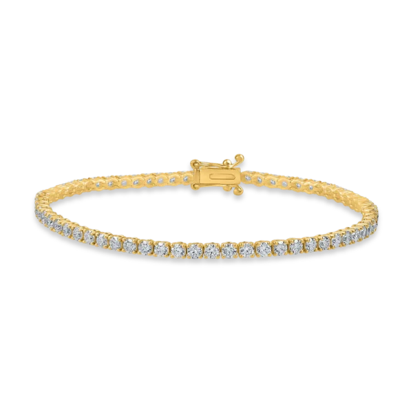 Bratara tennis din aur galben cu diamante de 4ct