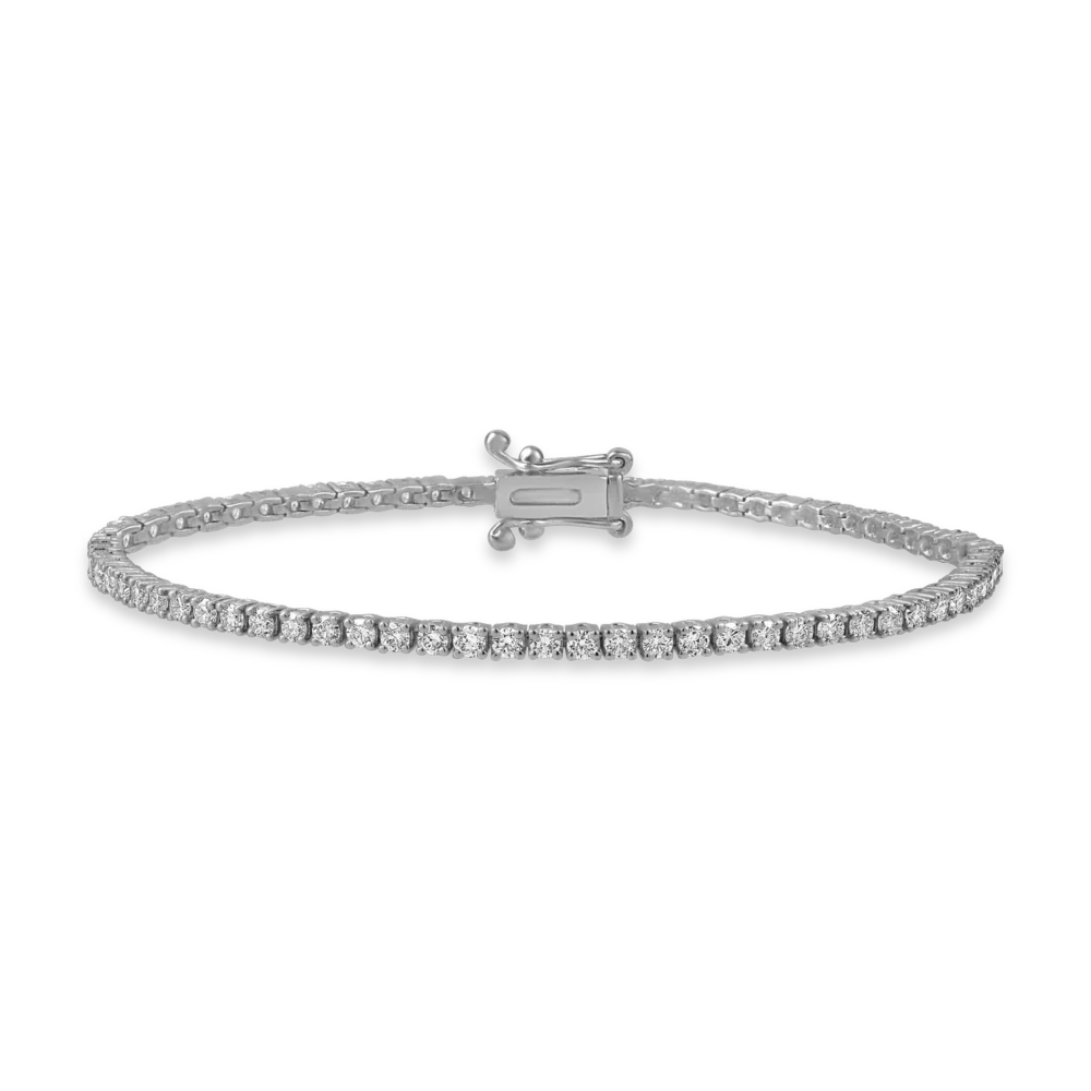 Bratara tennis din aur alb cu diamante de 2ct