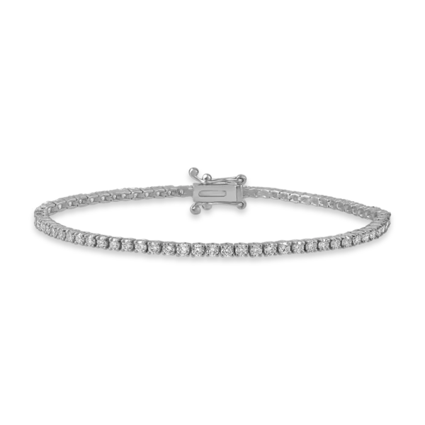 Bratara tennis din aur alb cu diamante de 2ct