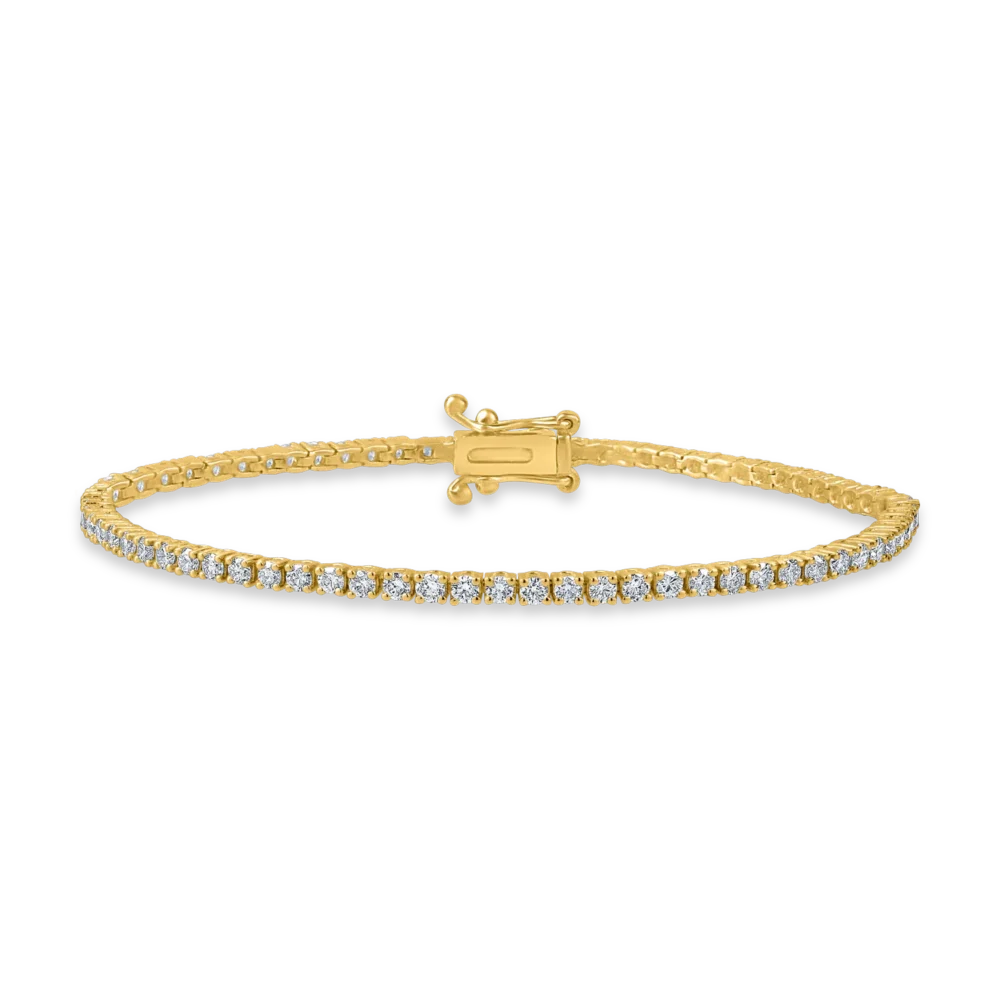 Bratara tennis din aur galben cu diamante de 2ct